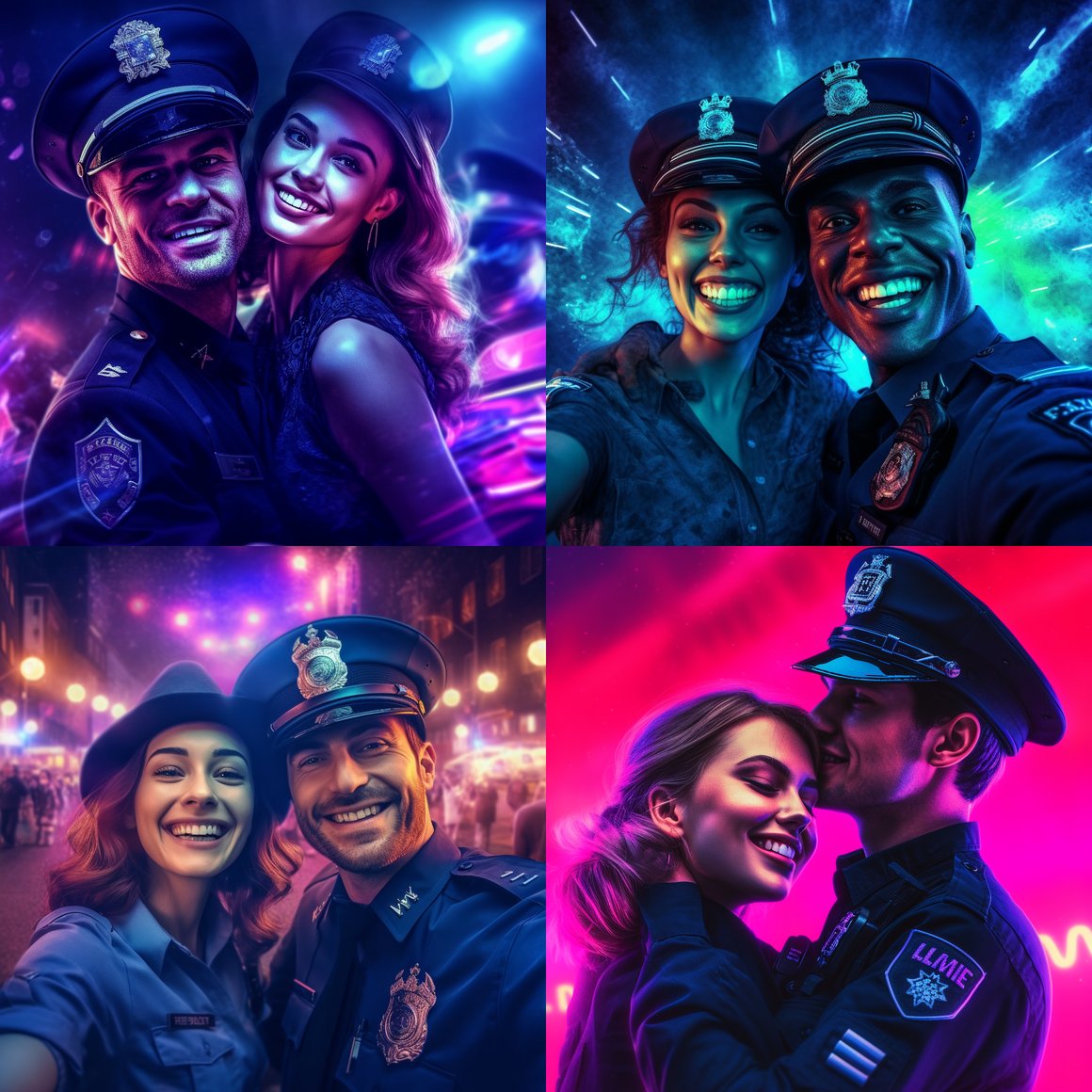 Neon Nights: Hyperrealistic Mid-Journey Party Scene