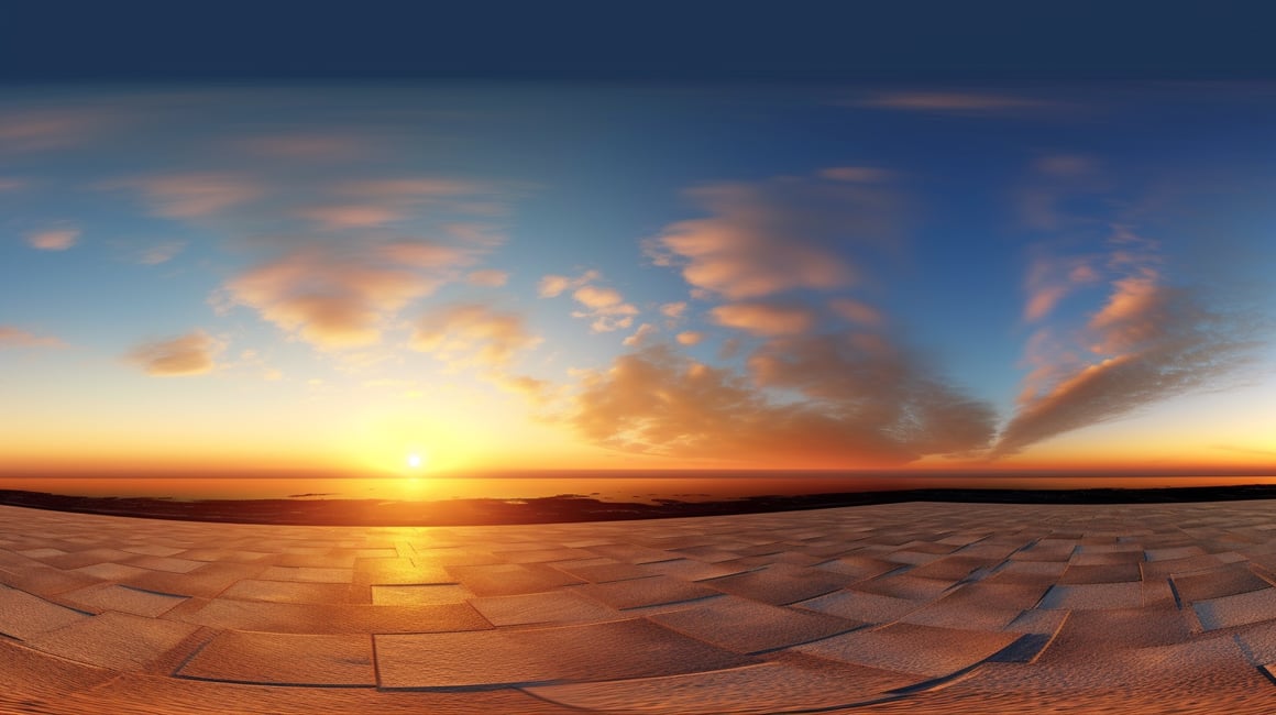 8K HDRI Equirectangular Sunset Sky Texture Mid-Journey
