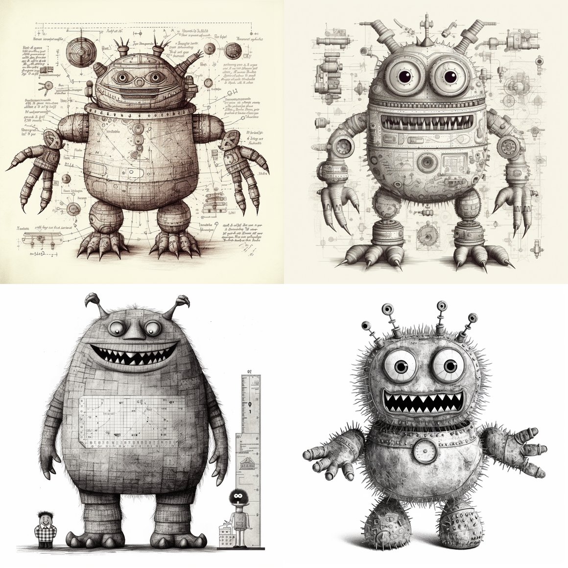 Retro Monster Toy Blueprint