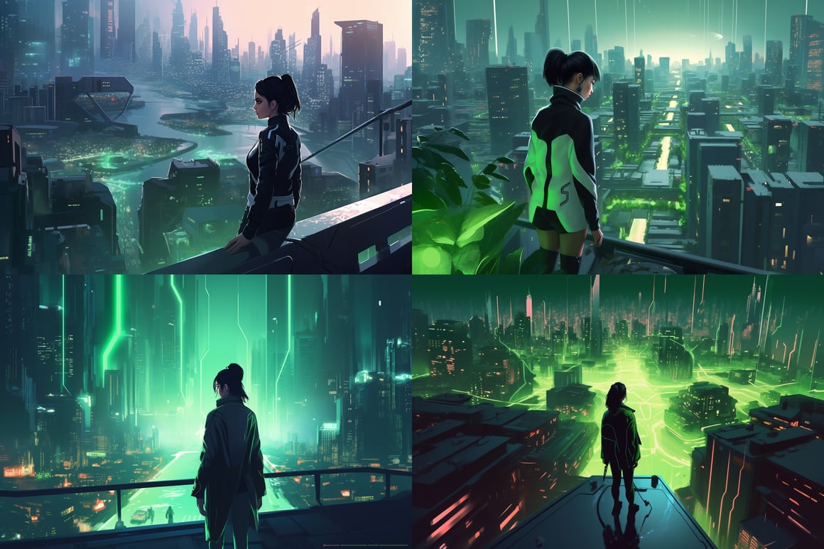 Neo-Noir Cybernetic Metropolis: A Hydroponic Haven