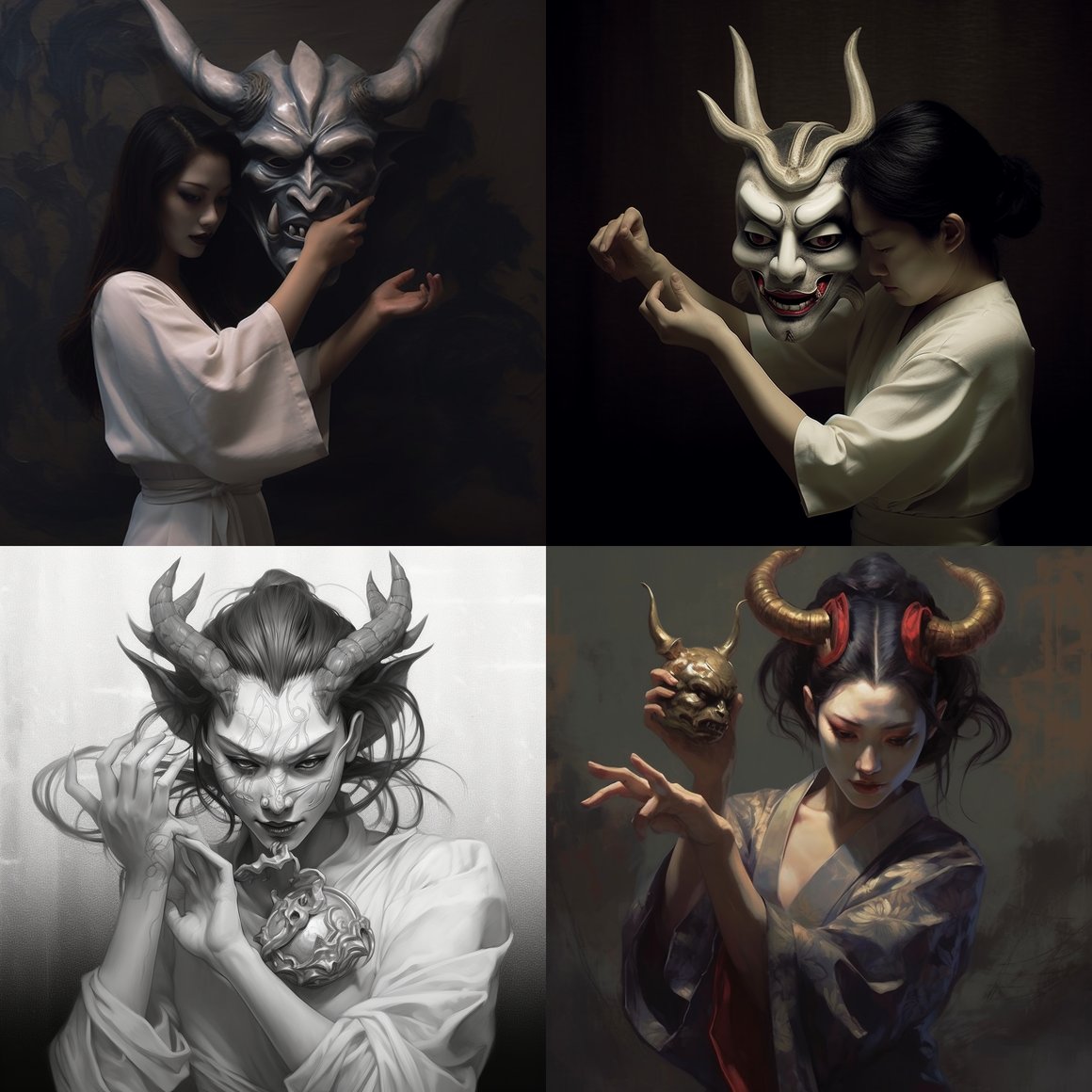 Artist's Guide to Dynamic Hannya Mask Removal Pose