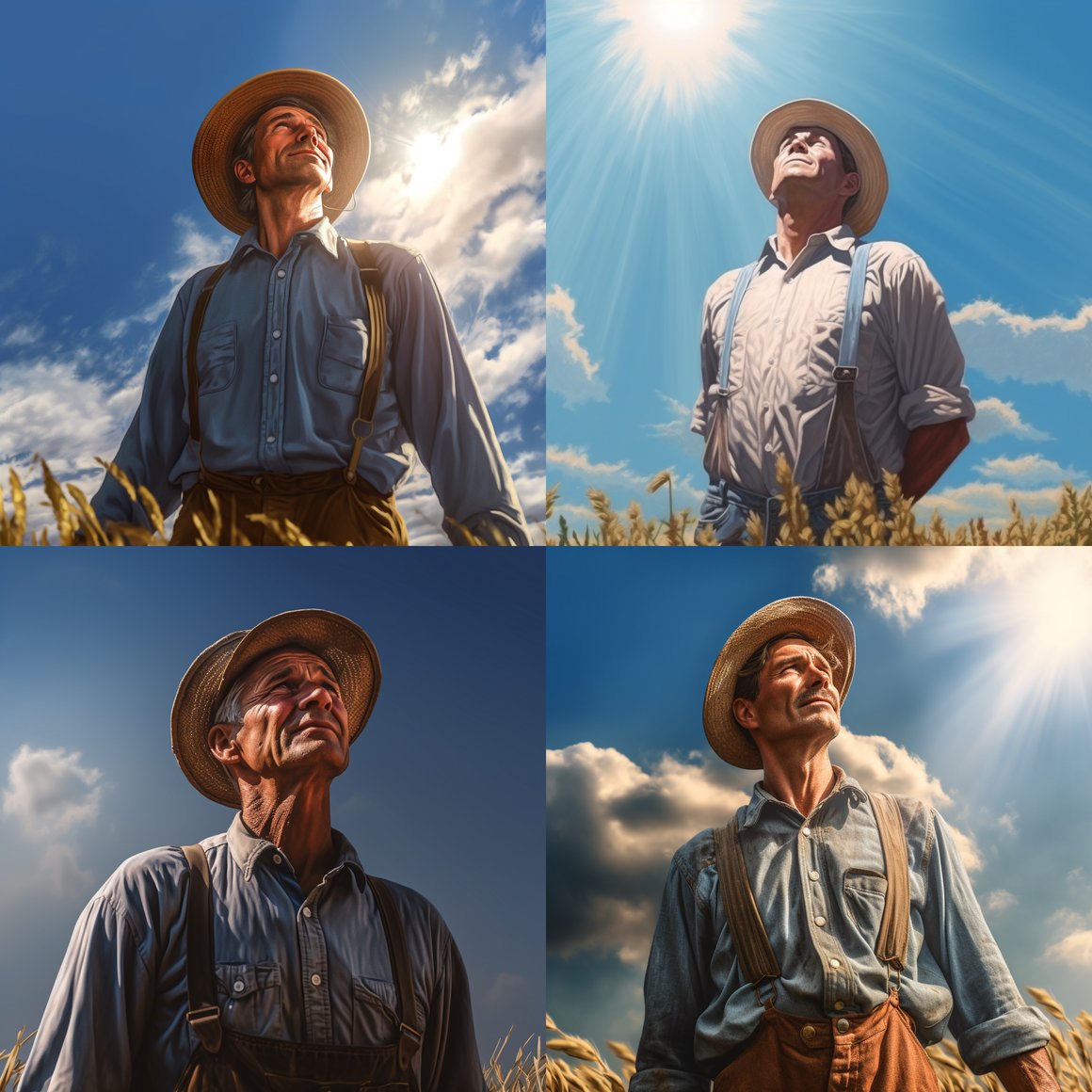 Sun-Kissed Solitude: A Farmer's Midday Reflection
