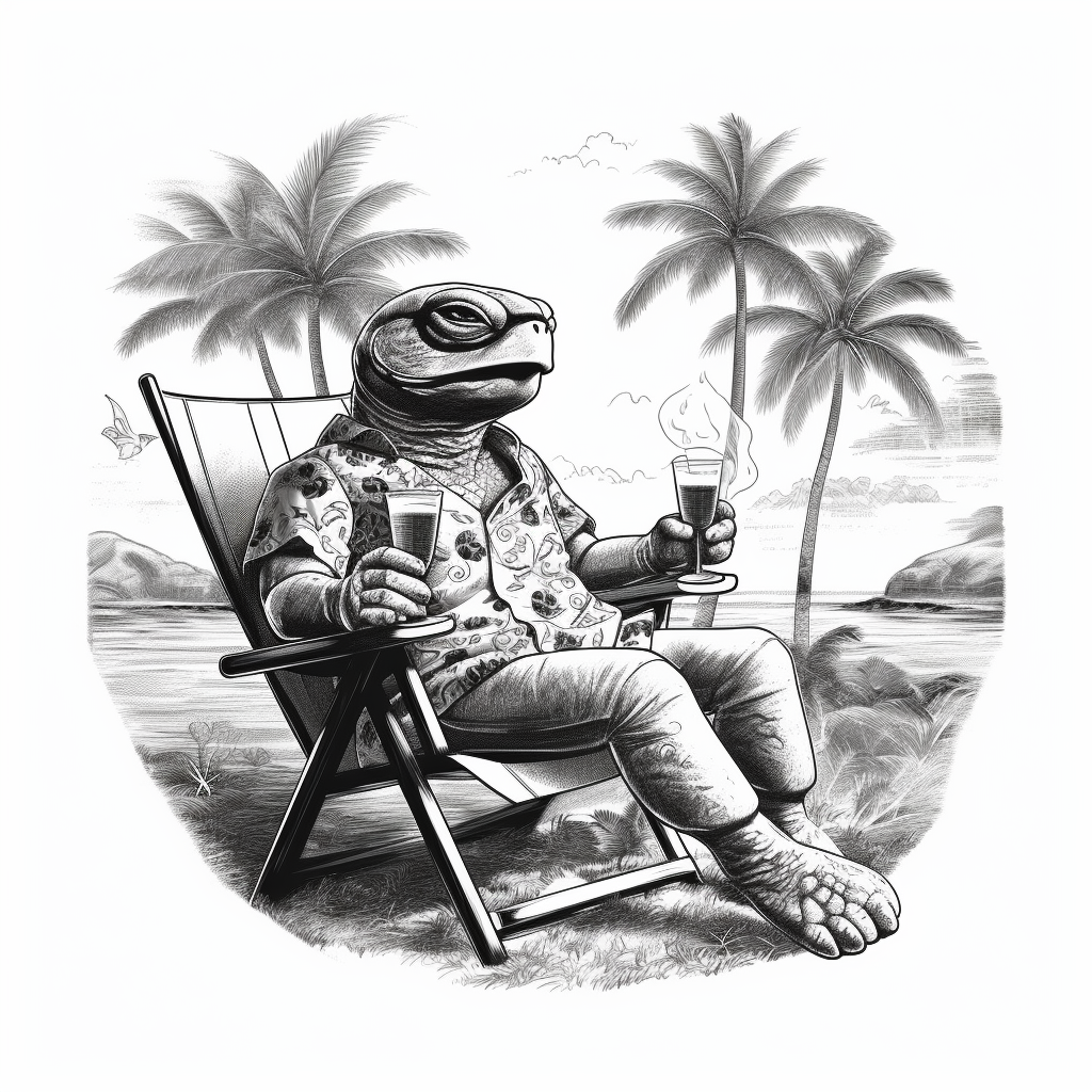 Hawaiian Vacation Turtle Graphic Design Challenge
