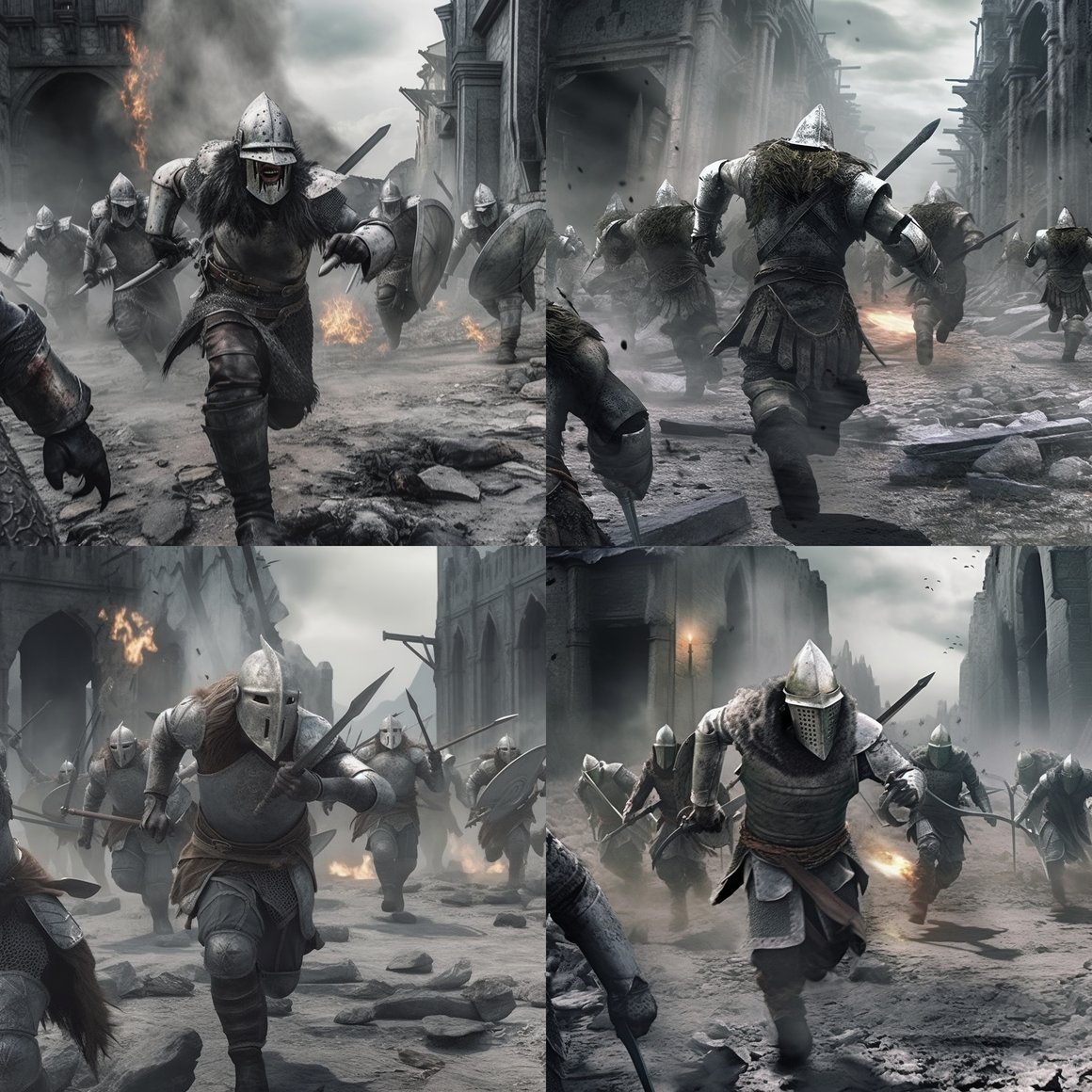 Desperate Retreat: Gondor Soldiers vs Orcs in Osgiliath