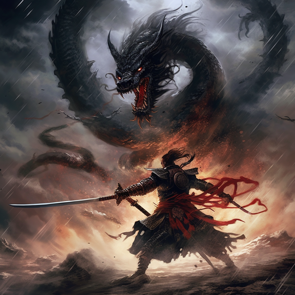 Samurai Vs Dragon: Clash in the Heart of the Storm