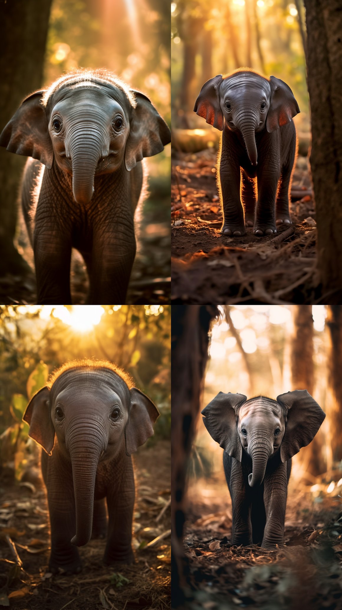 Sun-kissed Innocence: The Newborn Elephant