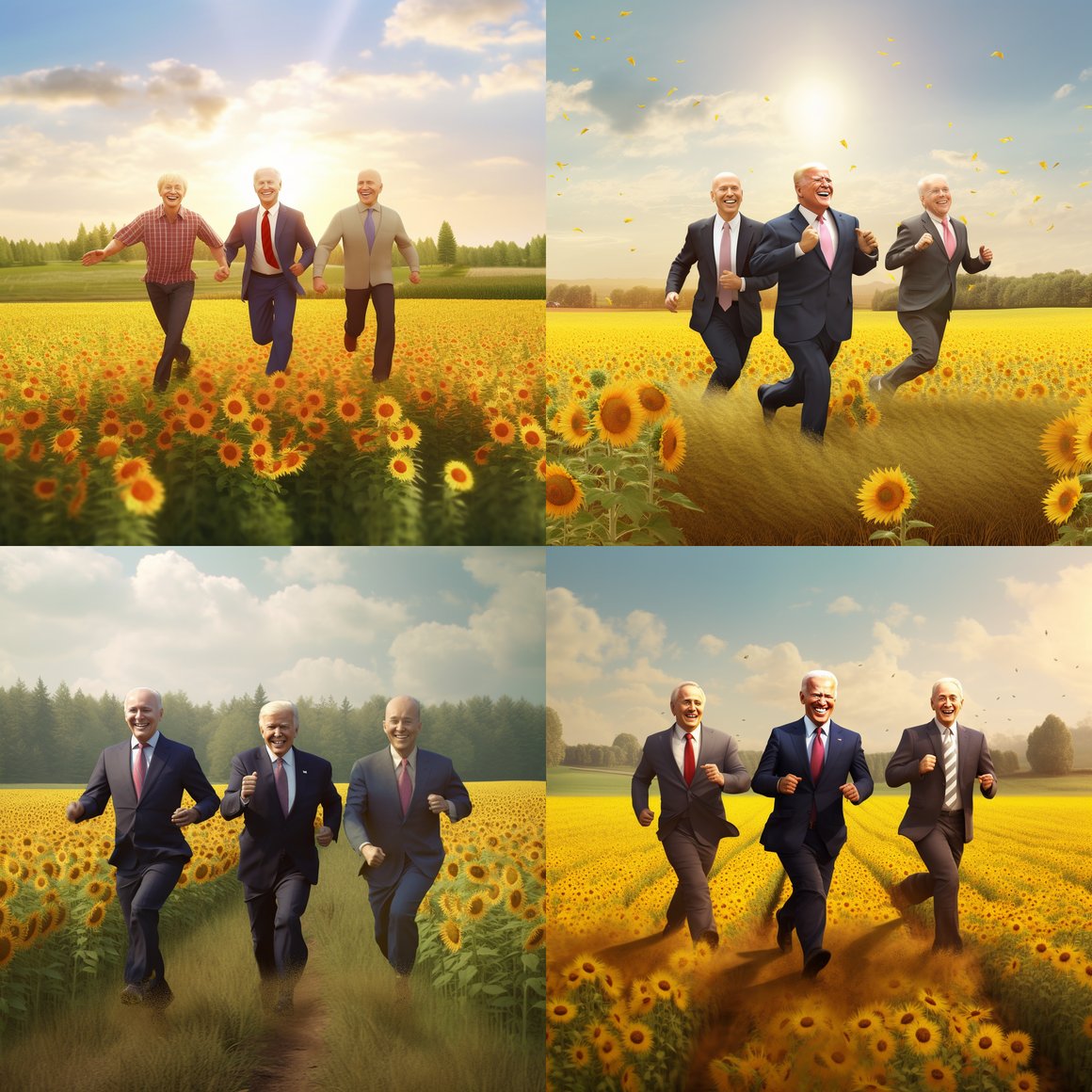 A Surreal Presidential Frolic in an Idyllic Field