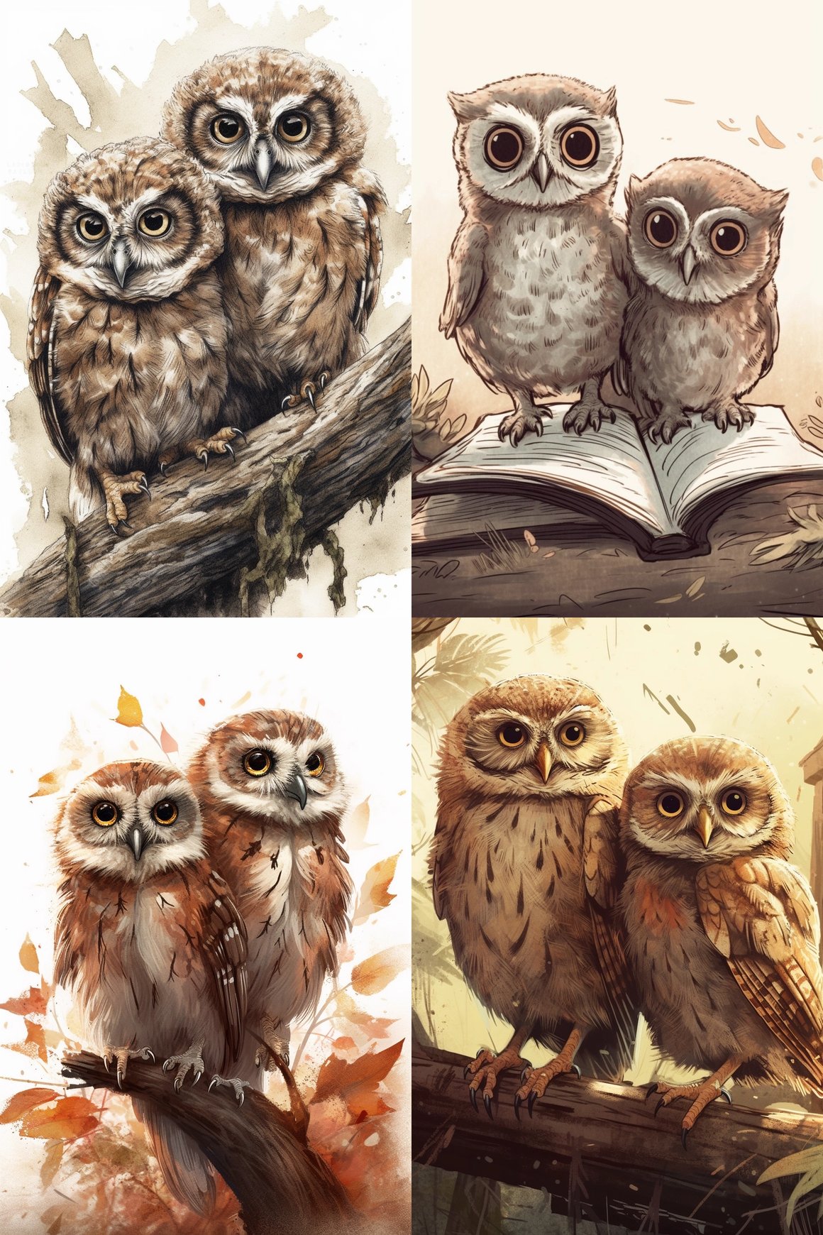 Artful Adventure of Baby Owls: A Masterpiece in Progress