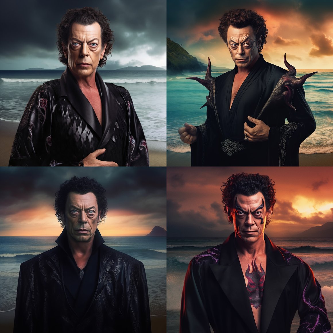 A Unique Rendering of Tim Curry's Character from Legend in a Hawaiian Paradise