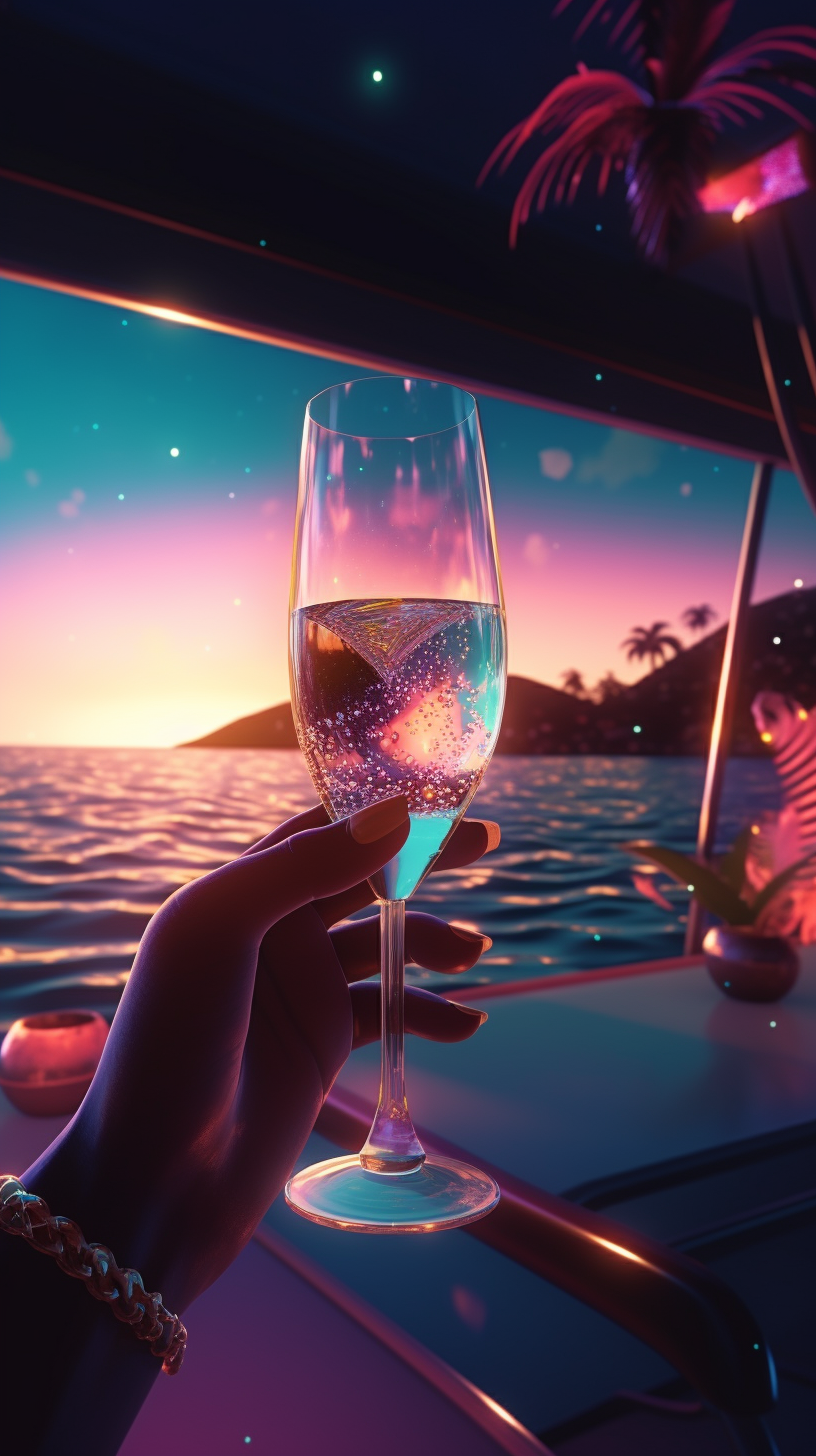 Cinematic Hyper-Realism through a Champagne Glass