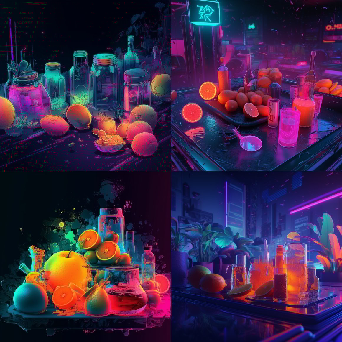Neon Apocalypse: Smokers' World Mid-Journey Illustration