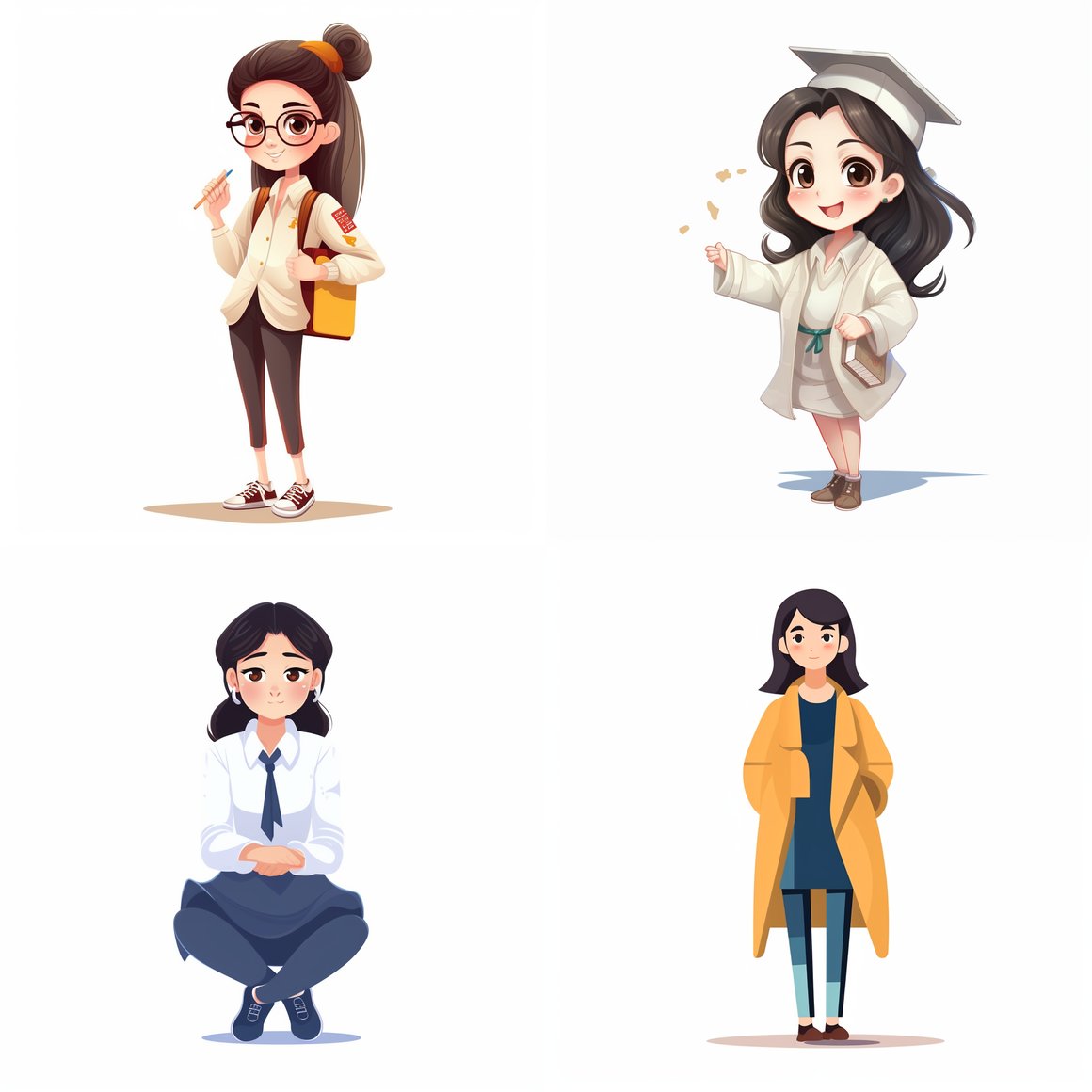 Chinese University Student Mid-Journey Illustration