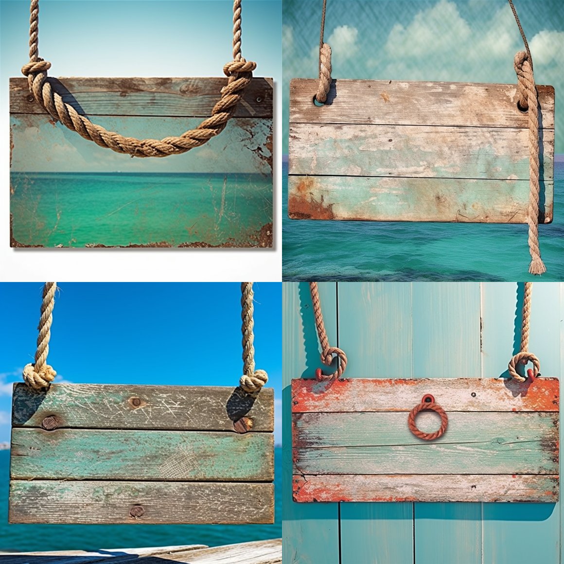 Midday Sunshine on a Beach-Inspired Distressed Wooden Sign