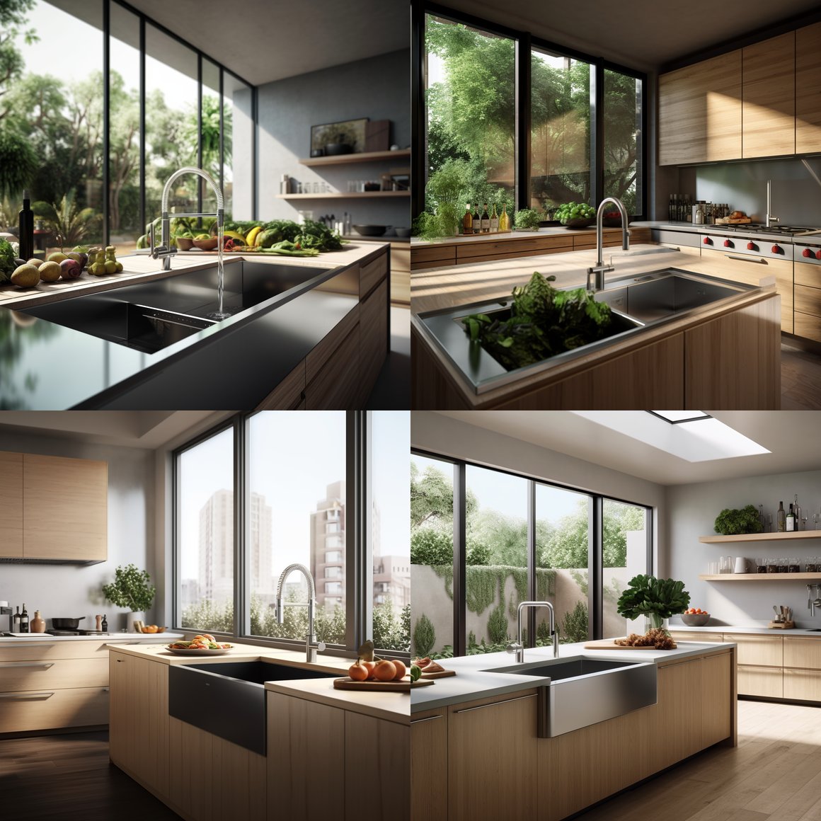 Sunny Midday in a Modern Farmhouse Kitchen