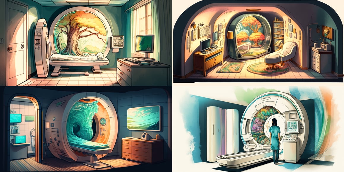 Navigating the MRI Room in Watercolor Animation Style Prompt | NeoPrompt