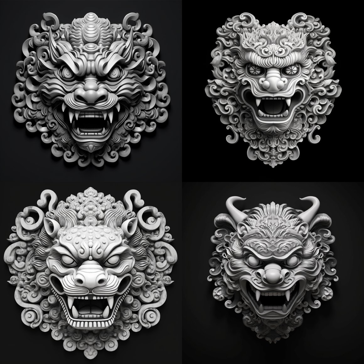 Halfway Voyage: The Monochrome Foo Dog Mask Exploration
