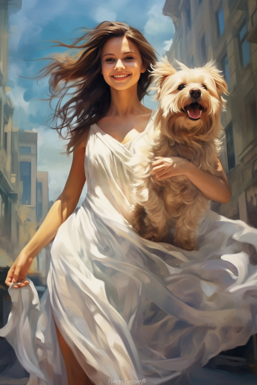 Summer Breeze: A Girl and Her Yorkshire Terrier