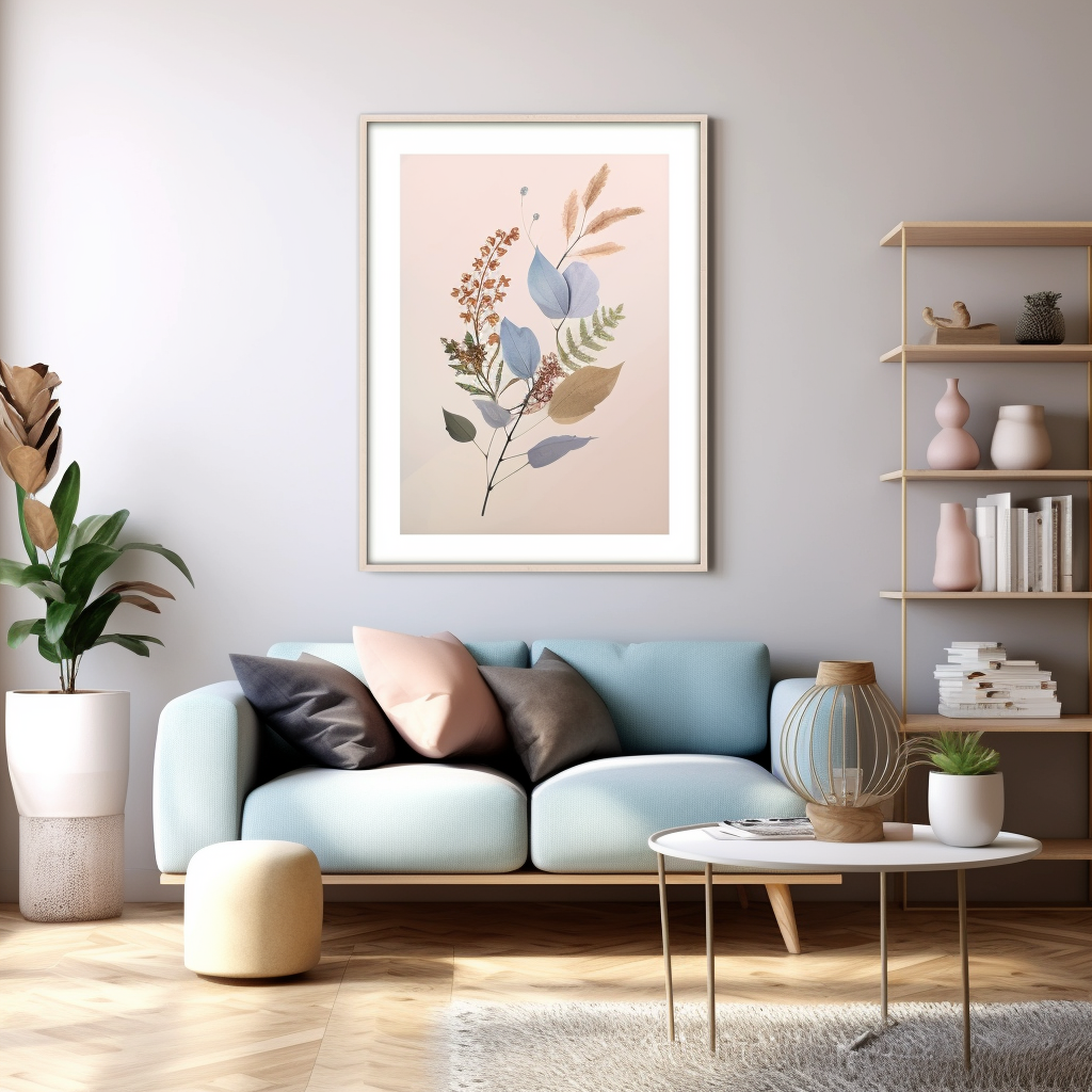 Summer Serenity: Midway Boho Botanical Abstract Art