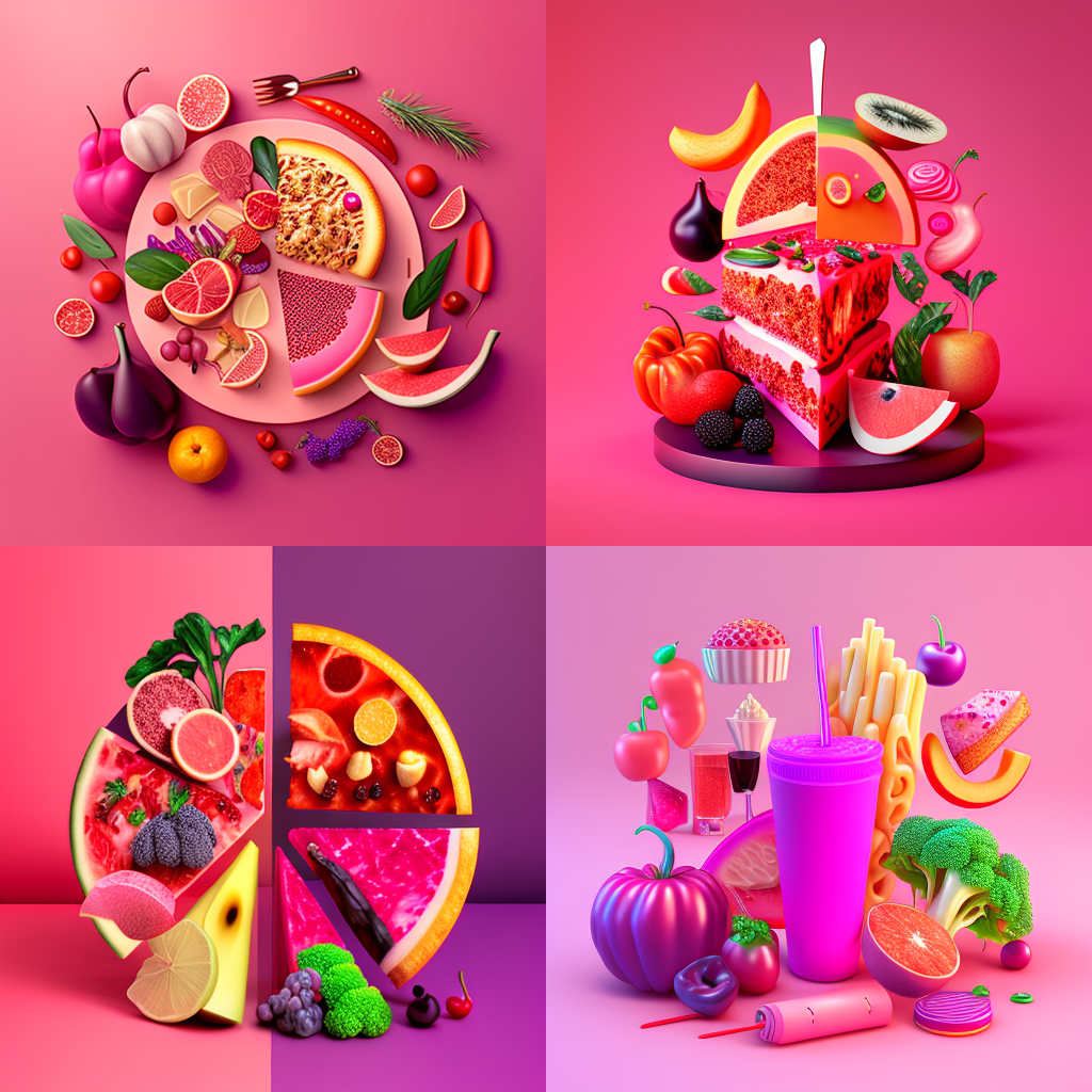 Navigating Healthy Eating and Fat Burning in 4K Hyper-Realistic Pink Setting