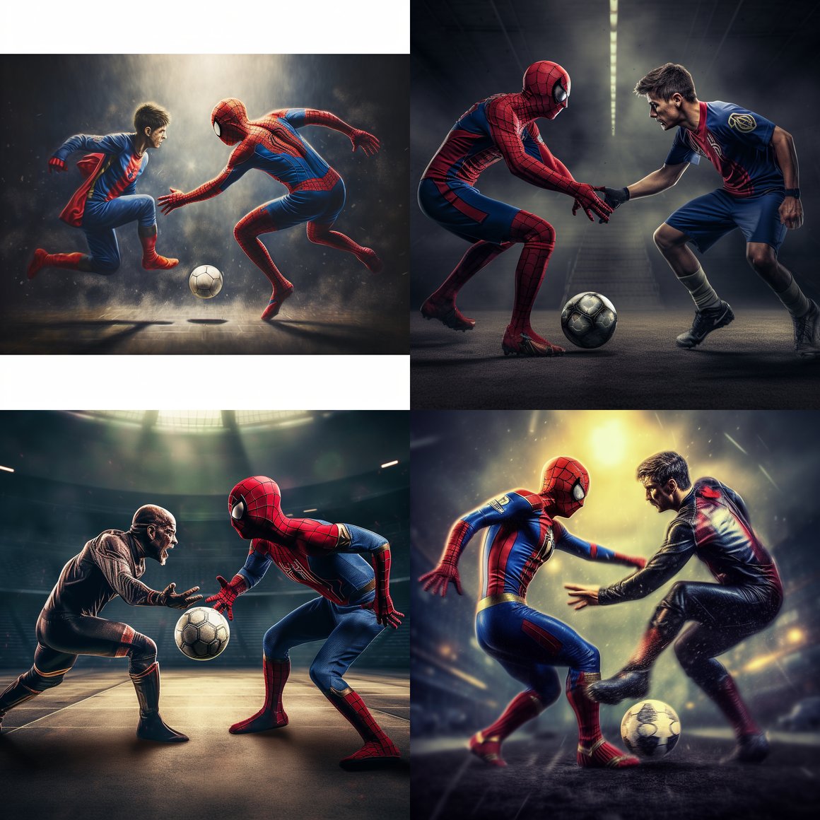 Midnight Clash: Spiderman vs Messi Football Showdown
