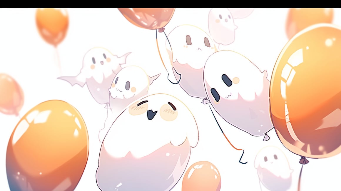 Halloween Themed Balloons Mid-Journey Macro Shot