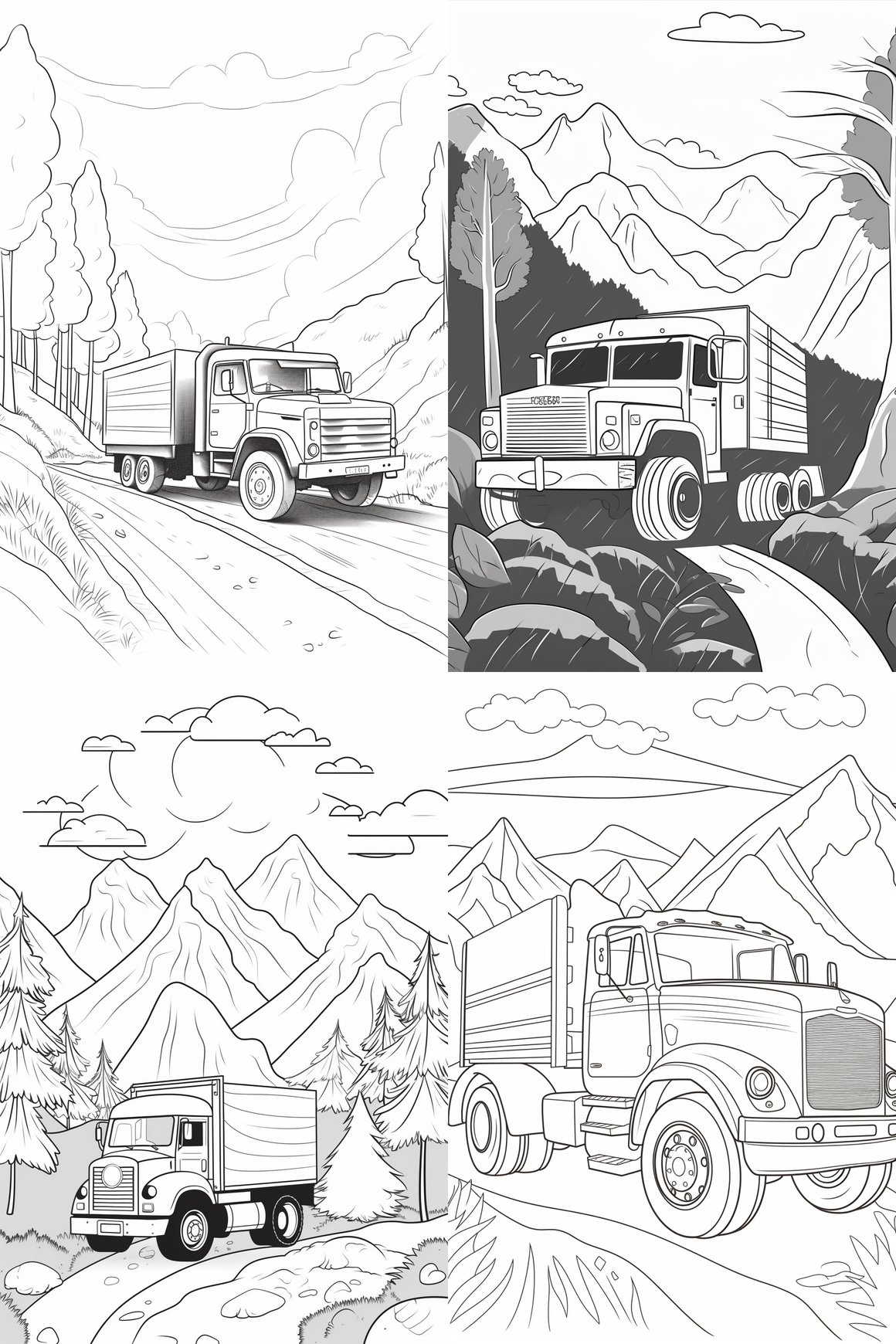 Mid-journey Adventure Coloring Page for Kids