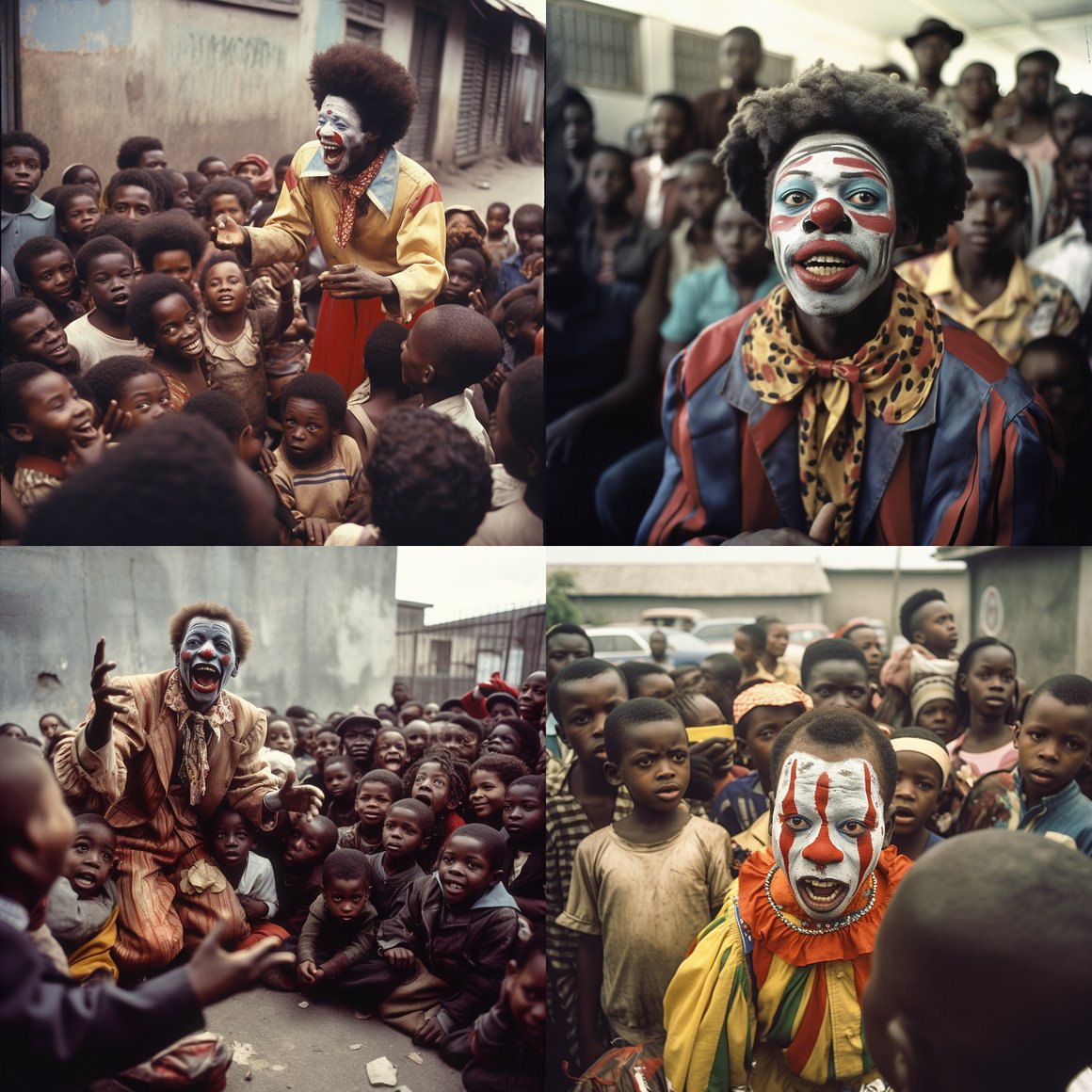 Haunting Carnival: A Vintage Glimpse of Street Survival