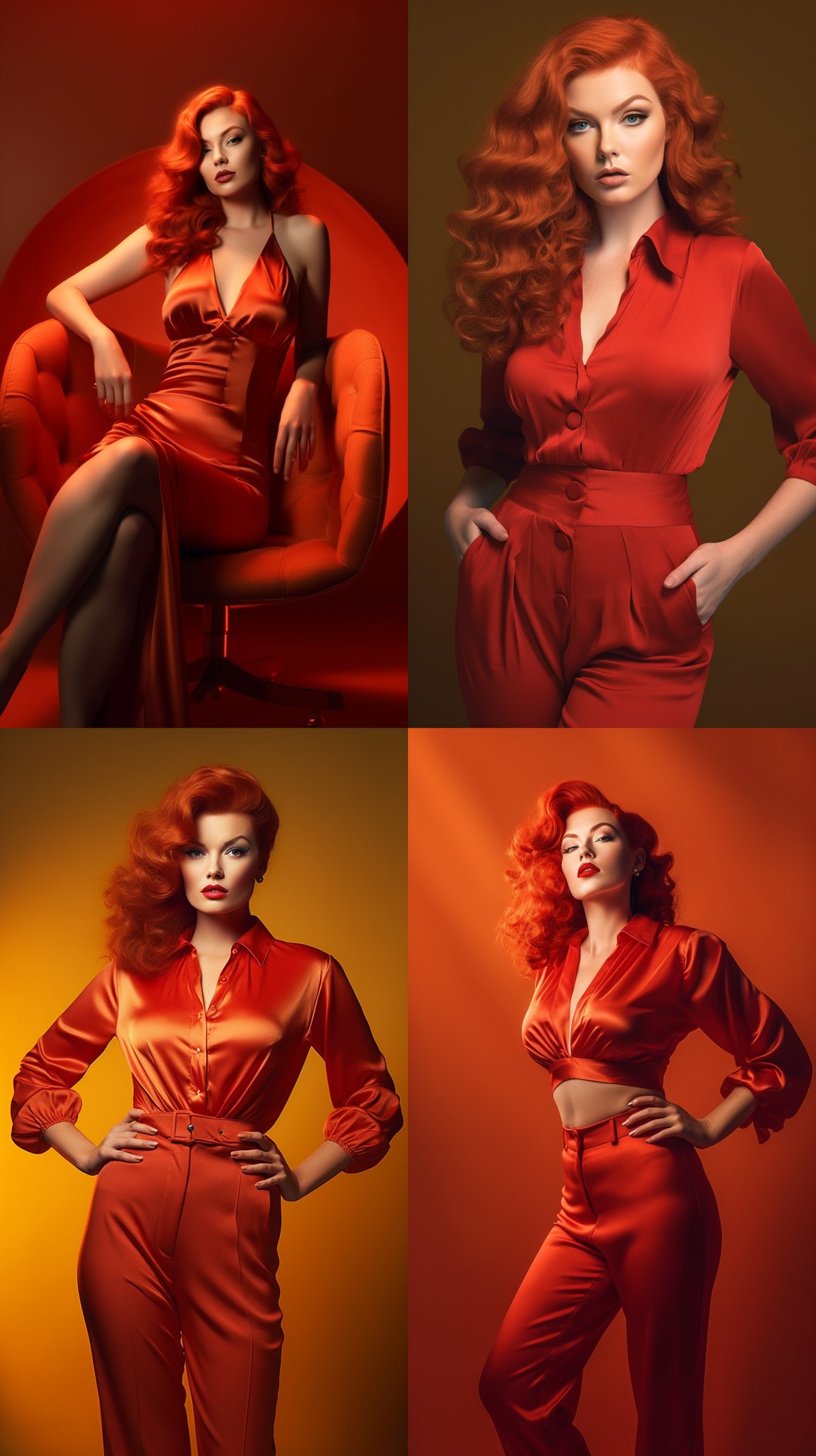 Retro Glamour: Redhead Beauty in Vargas Style Photography