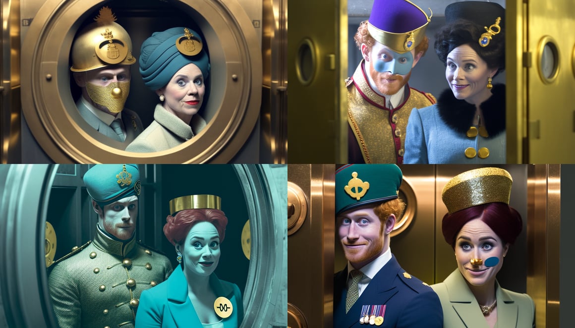 Harry & Meghan's Comic Interlude in a Gold Vault
