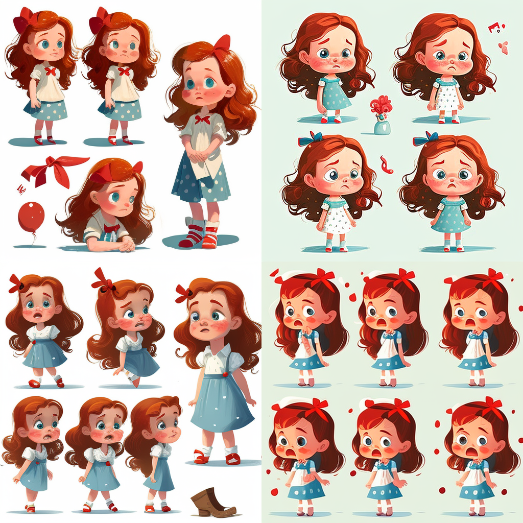 Children's Book Illustration of a Girl in Mid-Journey - Version 4