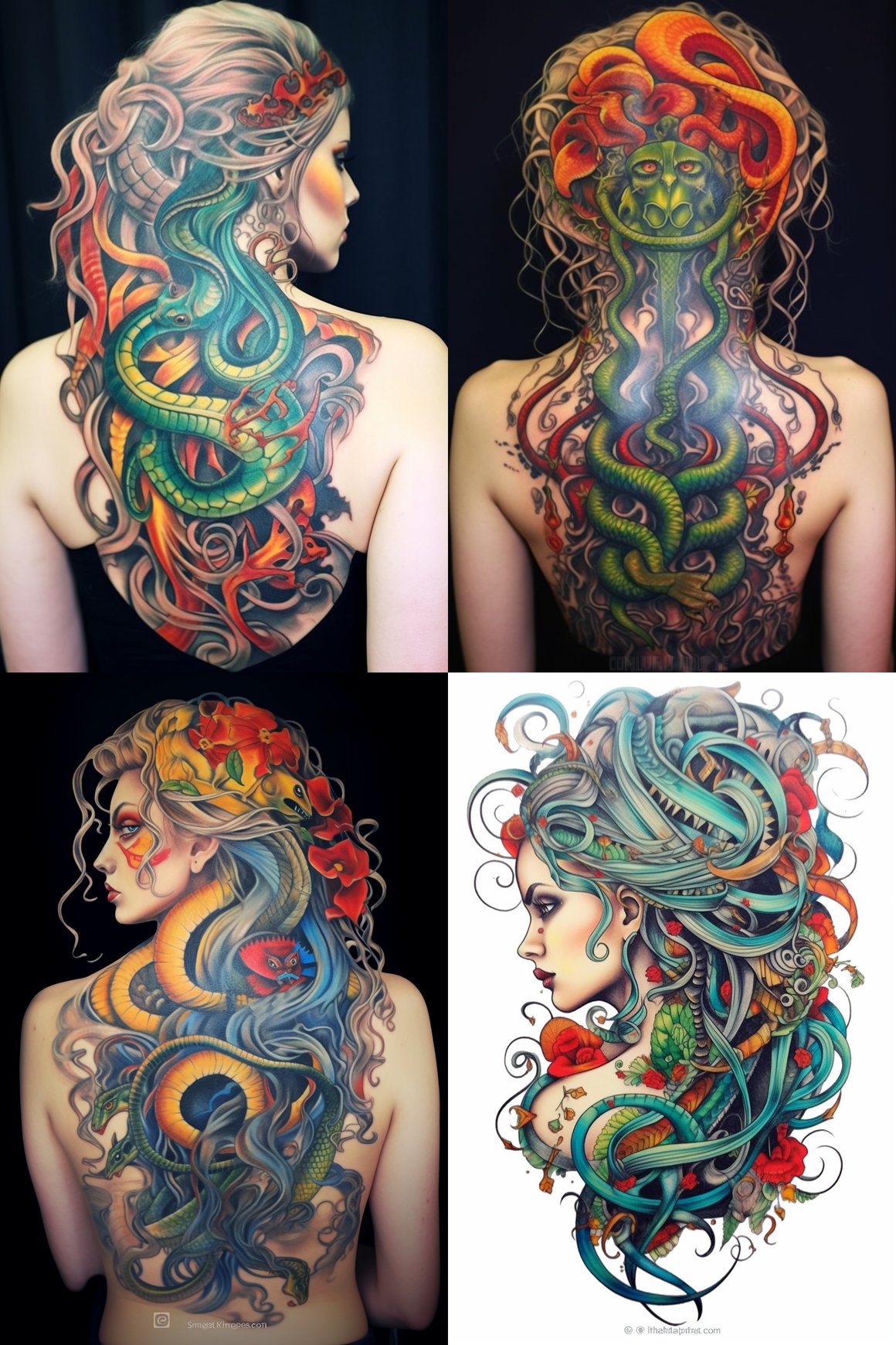 A Stylized Cara Delevingne Full-Back Tattoo Artistry