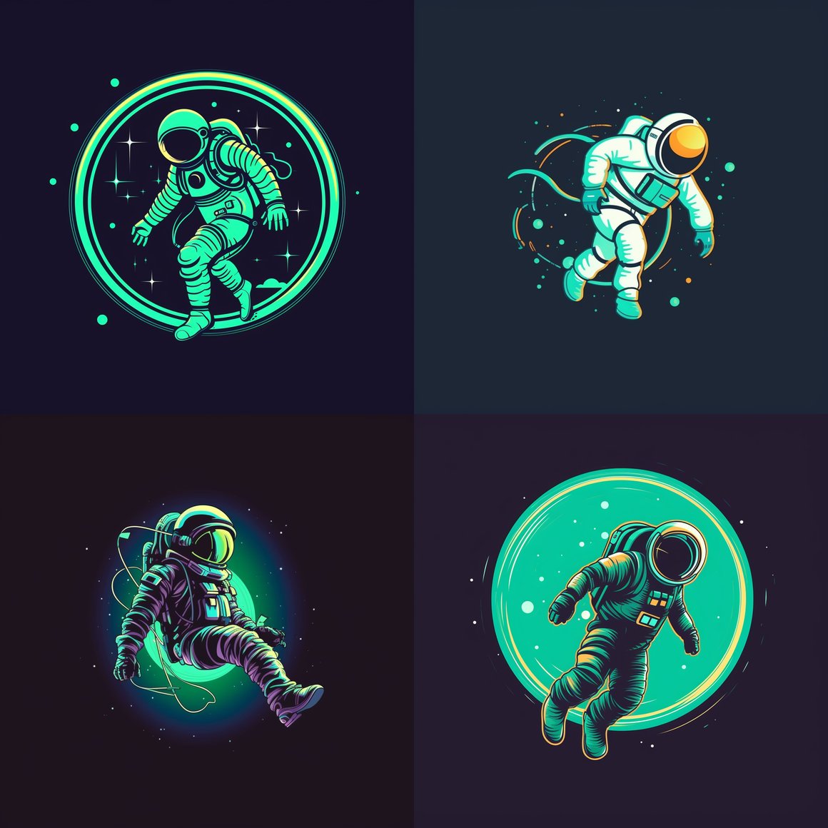 Sublime Stardust: Futuristic Astronaut Logo Design
