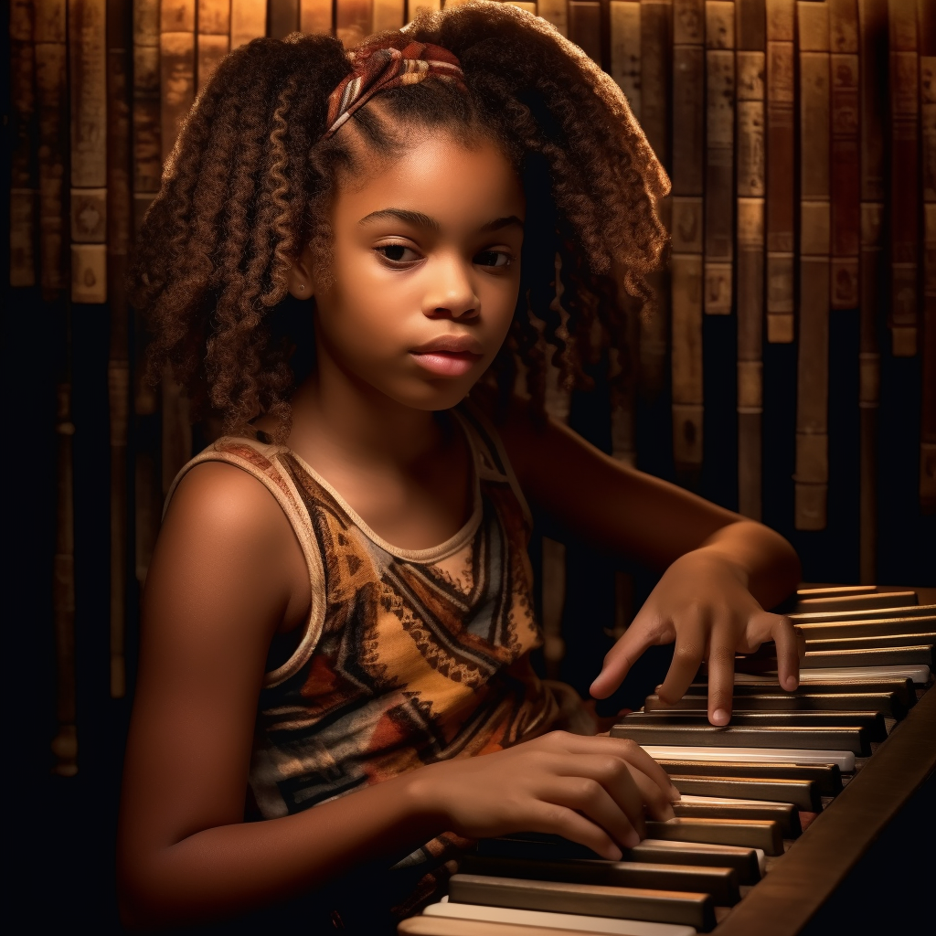 Harmonious Interlude: Girl and Kalimba