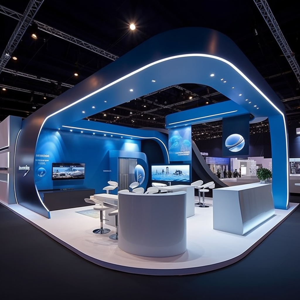 Midway Techno-Blue Expo Booth Design