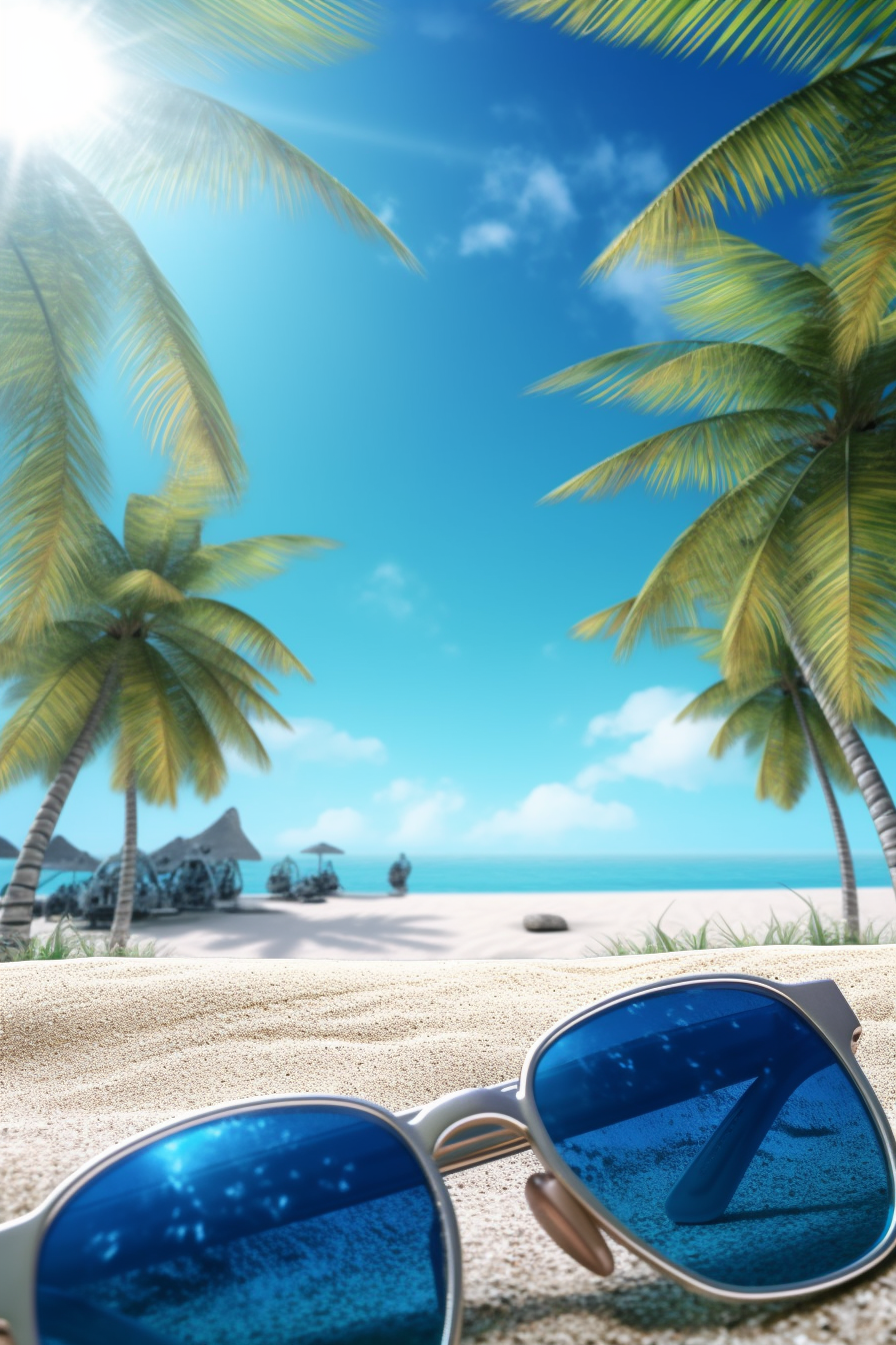 Sundrenched Tropical Beach Party Poster Art