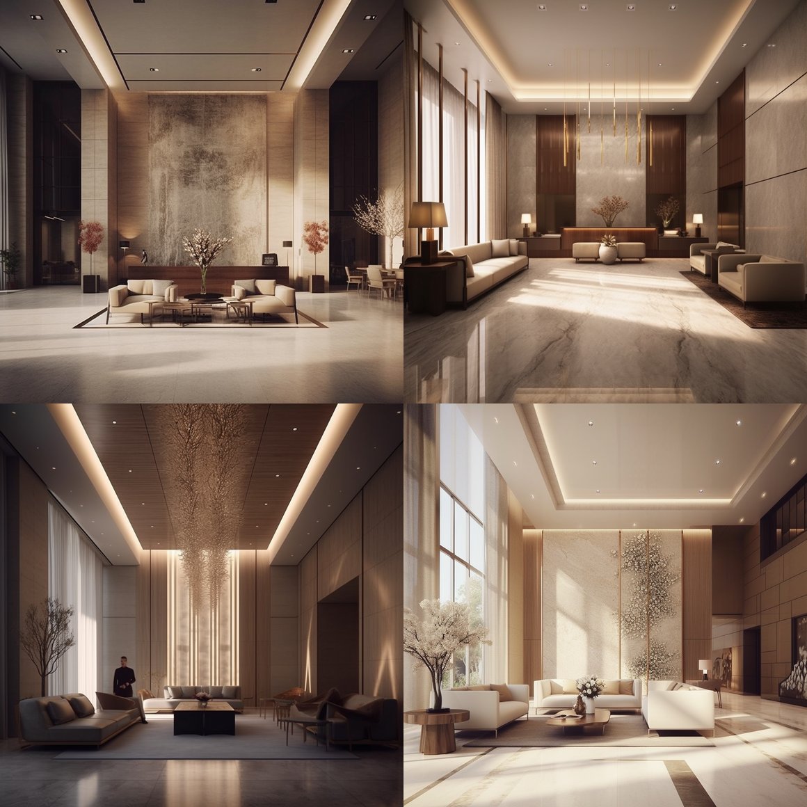 Luxury Minimalist Hotel Lobby with Nadji Details