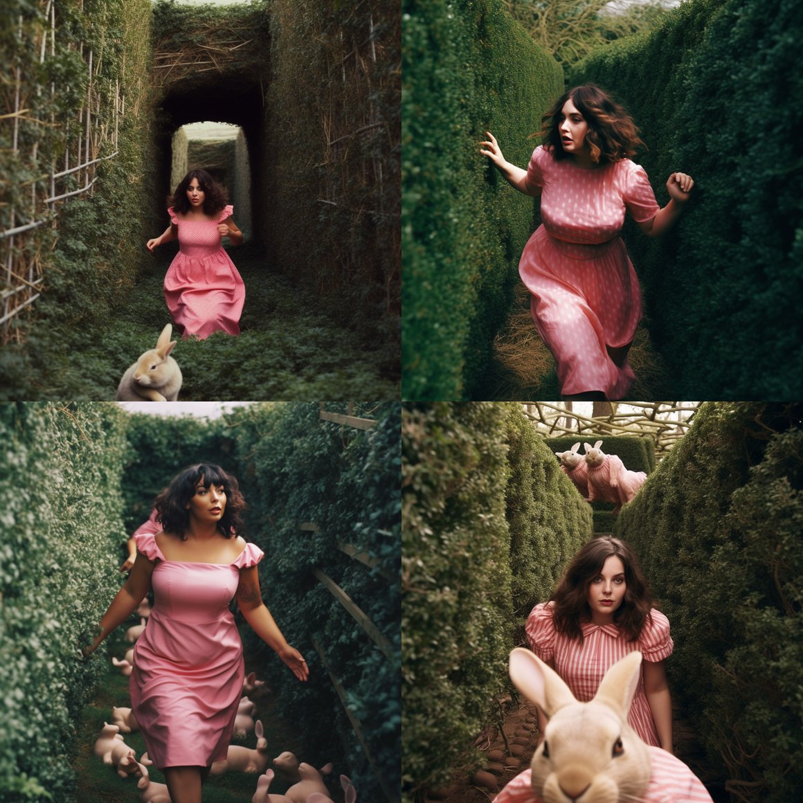 Retro Plus Size Adventure in a Mystical Maze