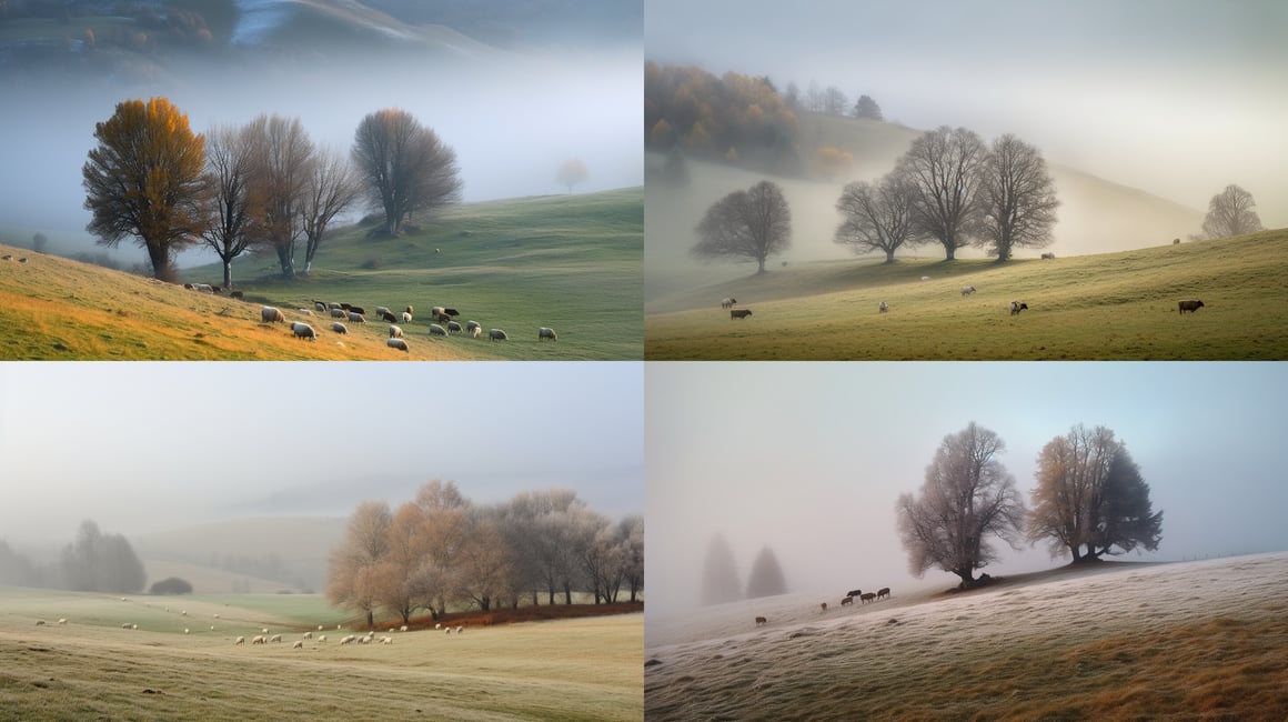 Chilly Dawn: A Winter's Journey through the Countryside