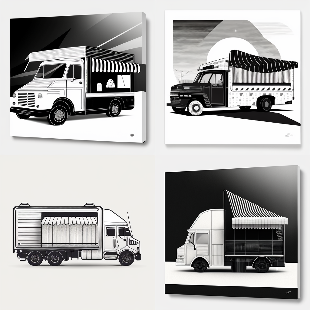 Mid-Travel Break: Monochrome Truck Stop Iconography V4