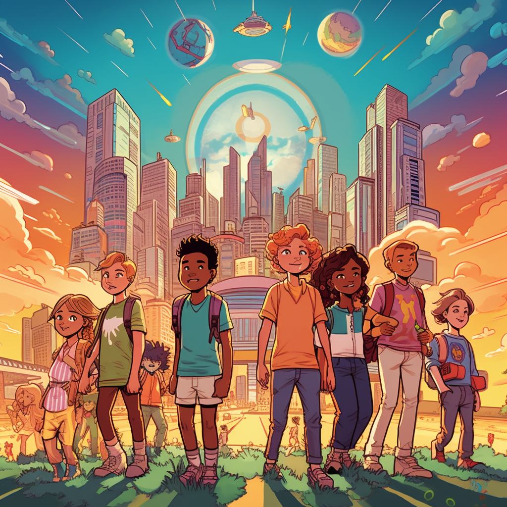 Children's Exciting Adventure in the Futuristic City