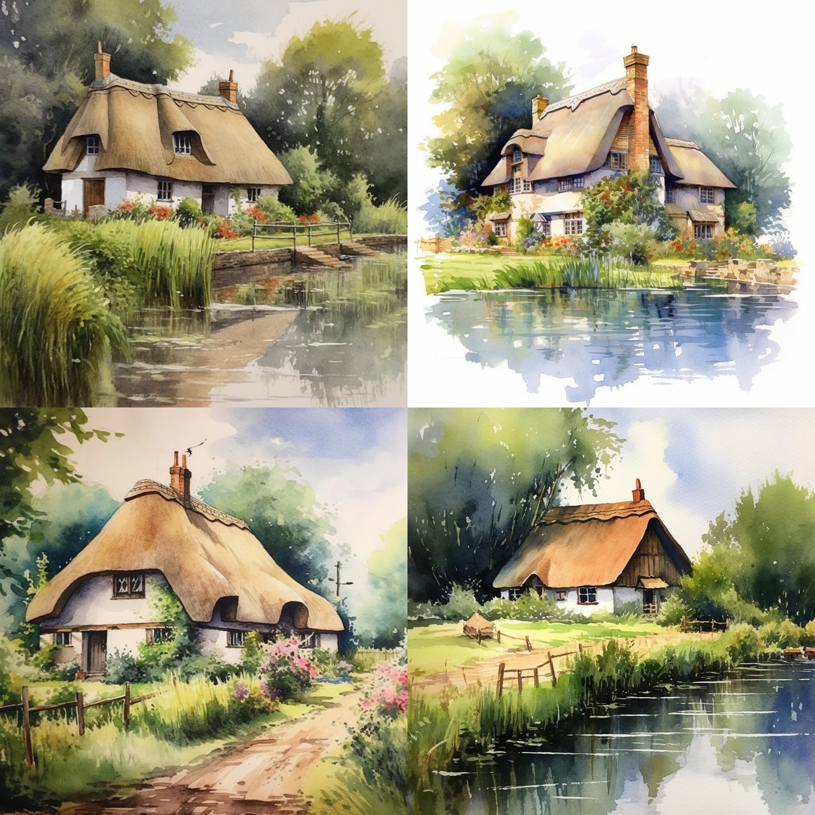 Summer Impressions: Painting A Thatched Cottage by the Lake