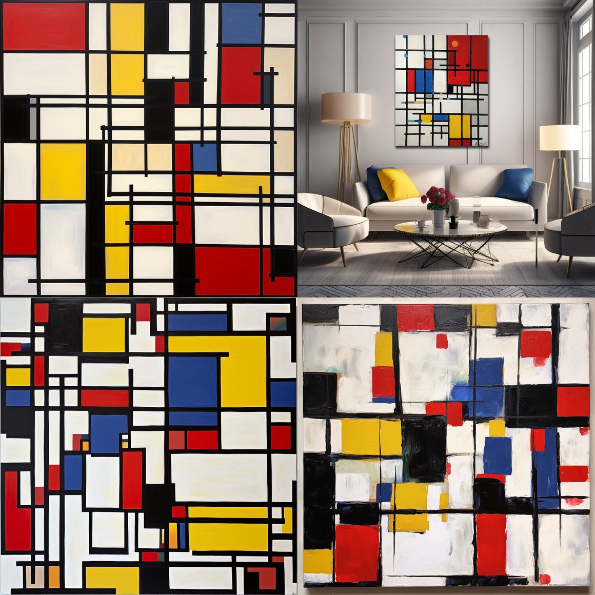 Harmony in Chaos: A Fusion of Mondrian and Pollock