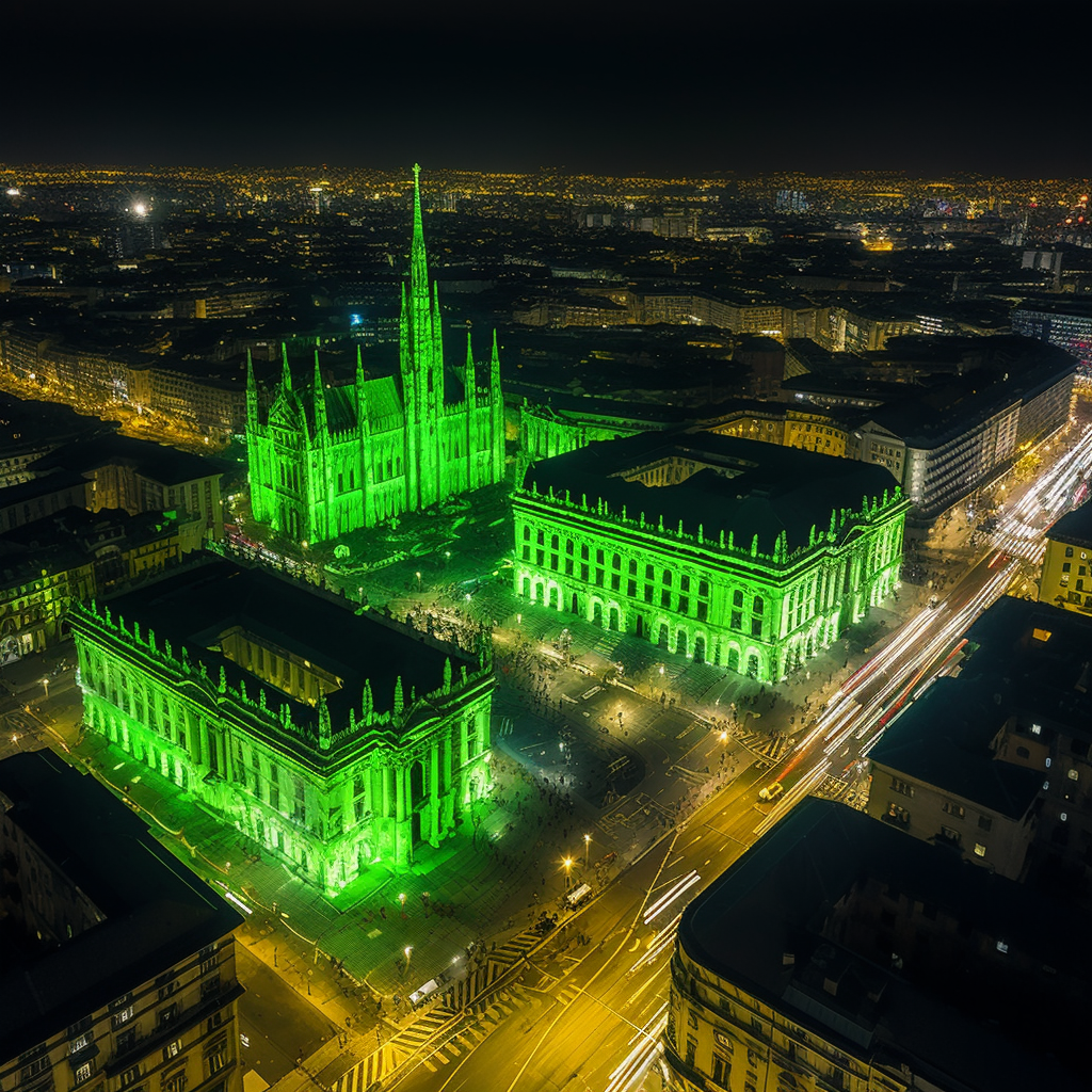 Neon Nights in Milan: A Hyperreal Photorealistic Journey
