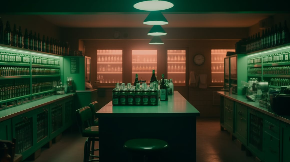 Cinematic Beer Haven in Overcast Pastels