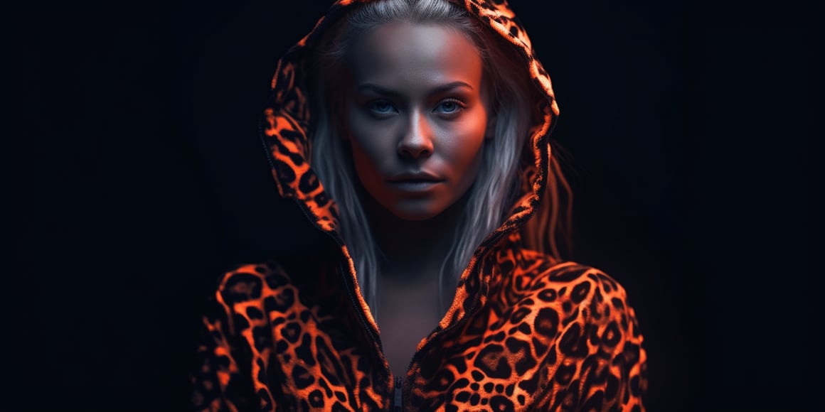 Neon Orange Leopard Skin in African Style