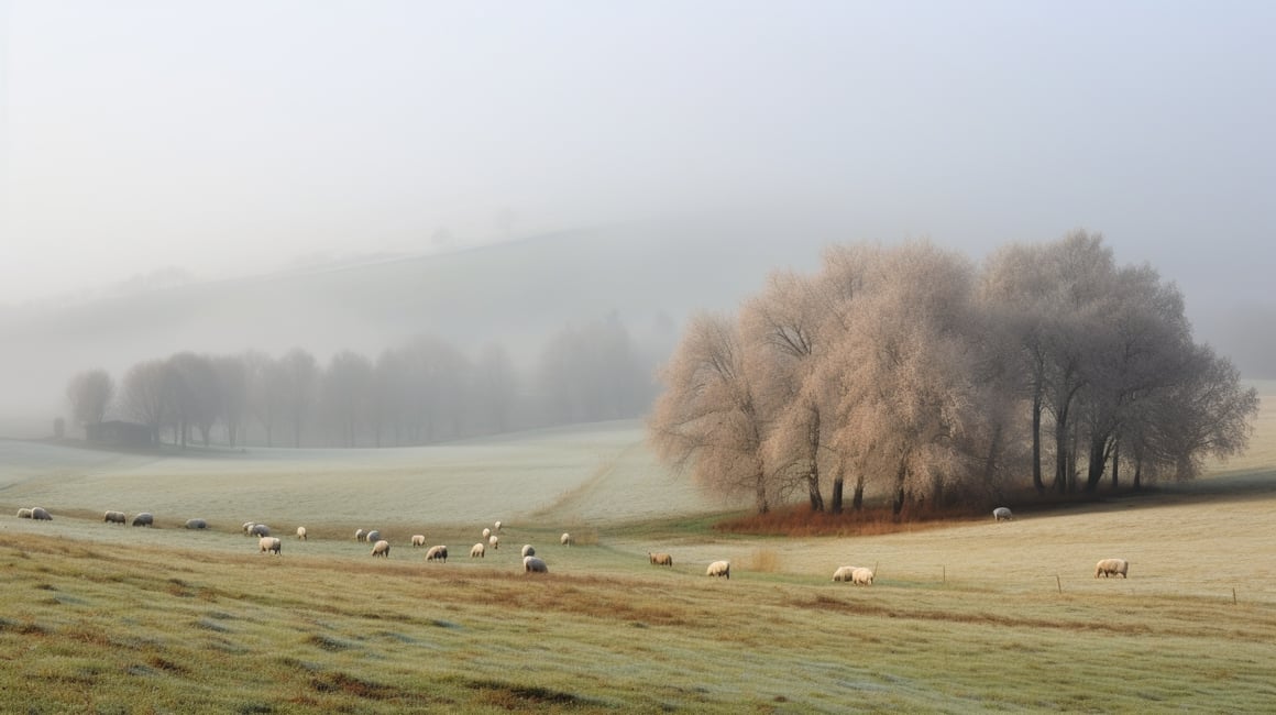 Chilly Dawn: A Winter's Journey through the Countryside