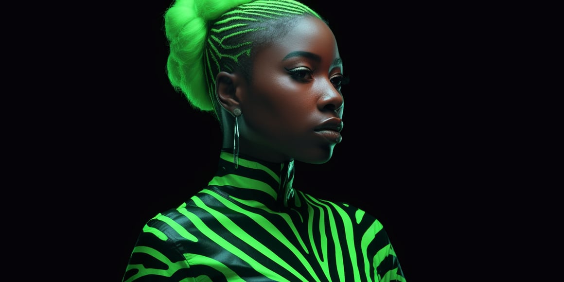 Neon Green Zebra Skin Render in 4K