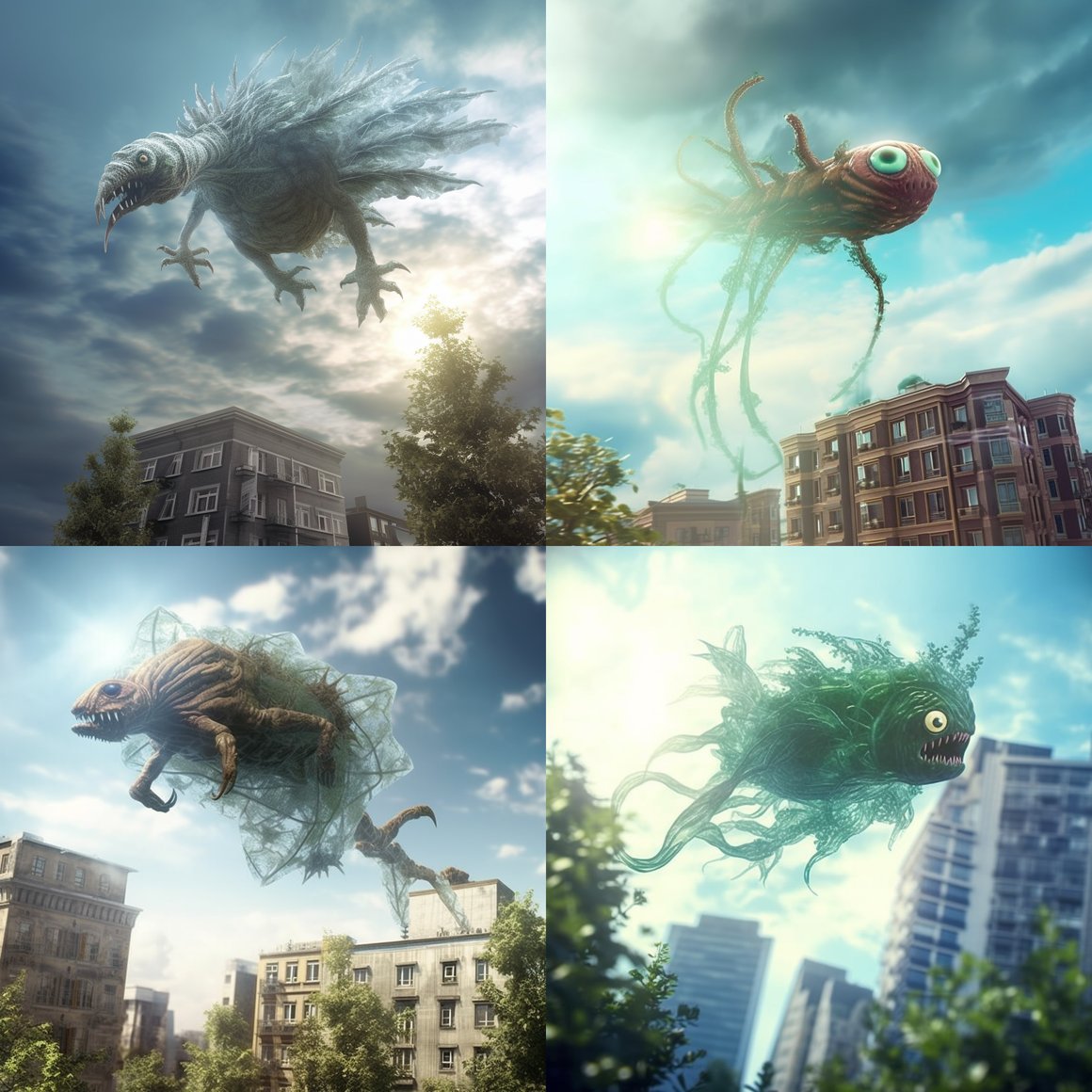City Sky Invasion: The Transparent Polypody Monster