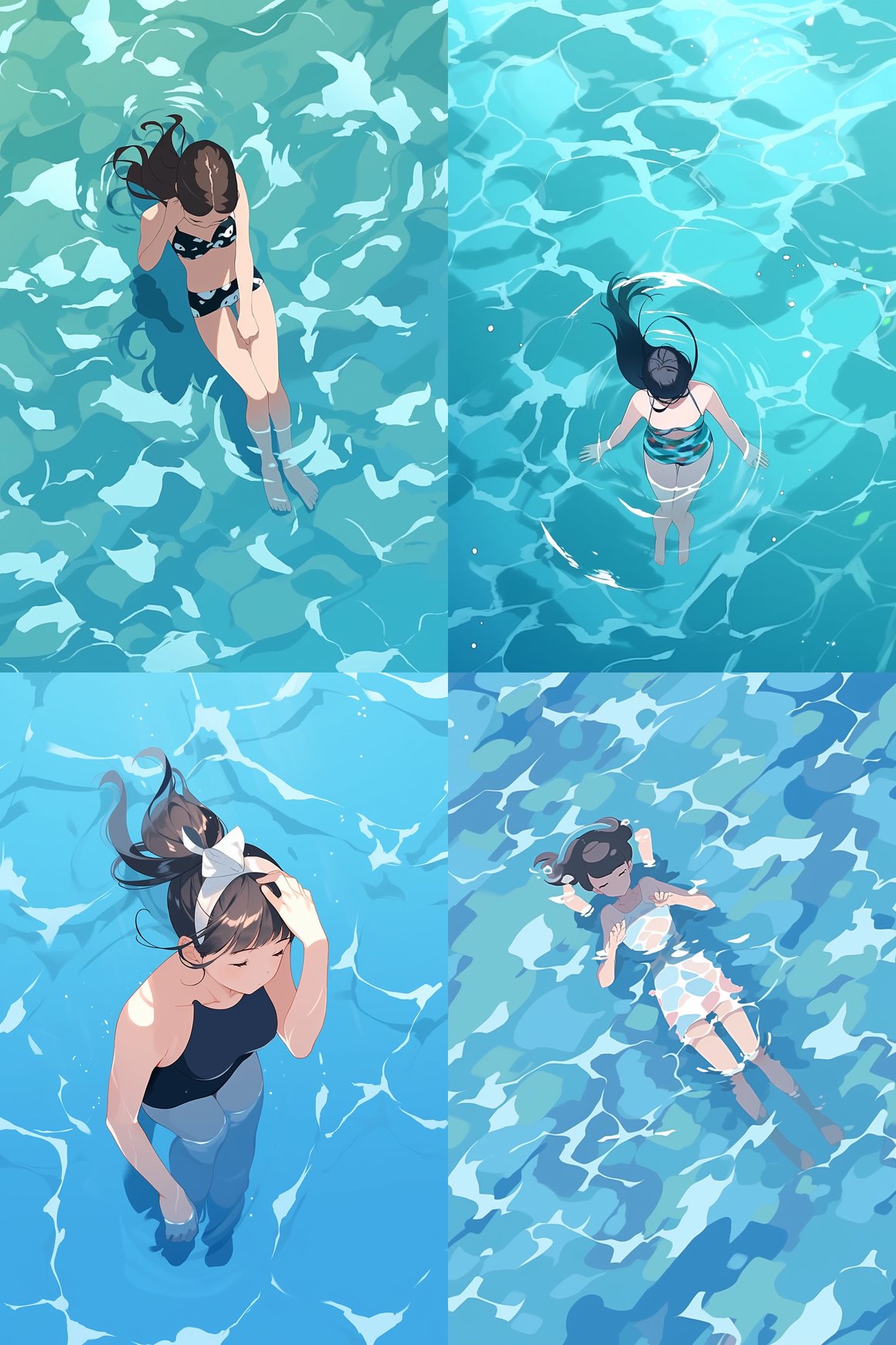 Summer Swim: A Top View Perspective