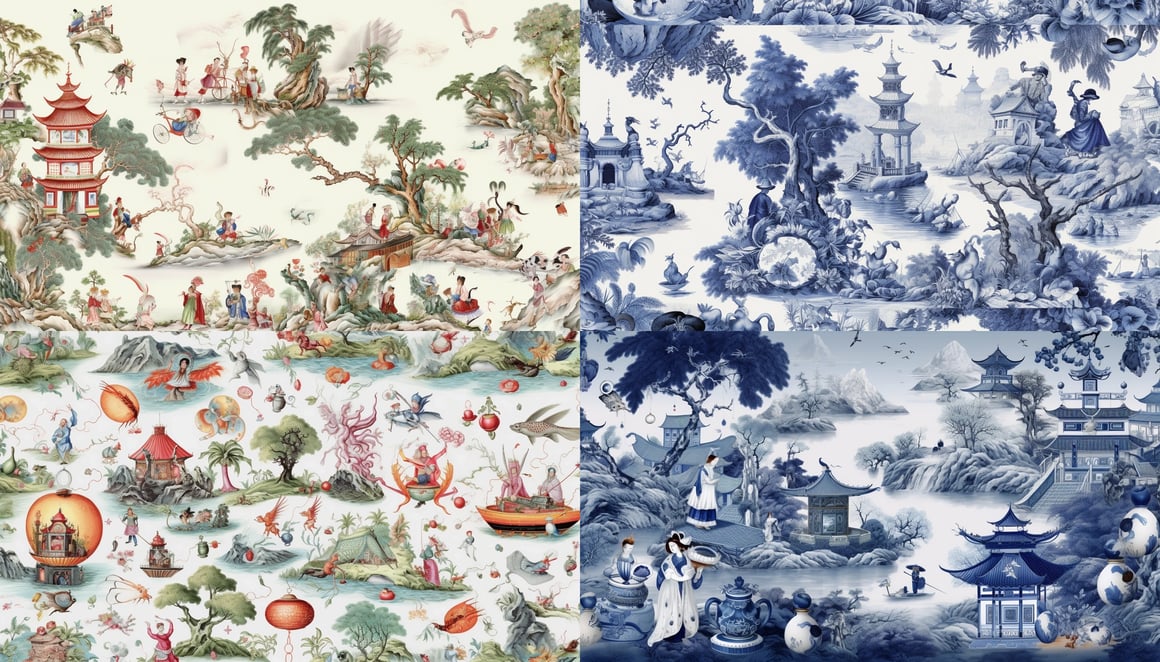 Chinoiserie Zodiac Odyssey in the Cosmic Garden